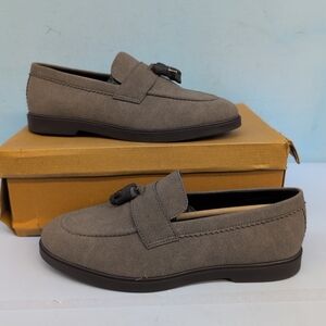 Man Faux Suede Tassle  Men's Loafers Size 42 Gray